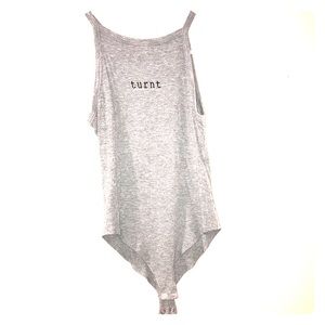 Forever 21 gray “turnt” Onesie size large